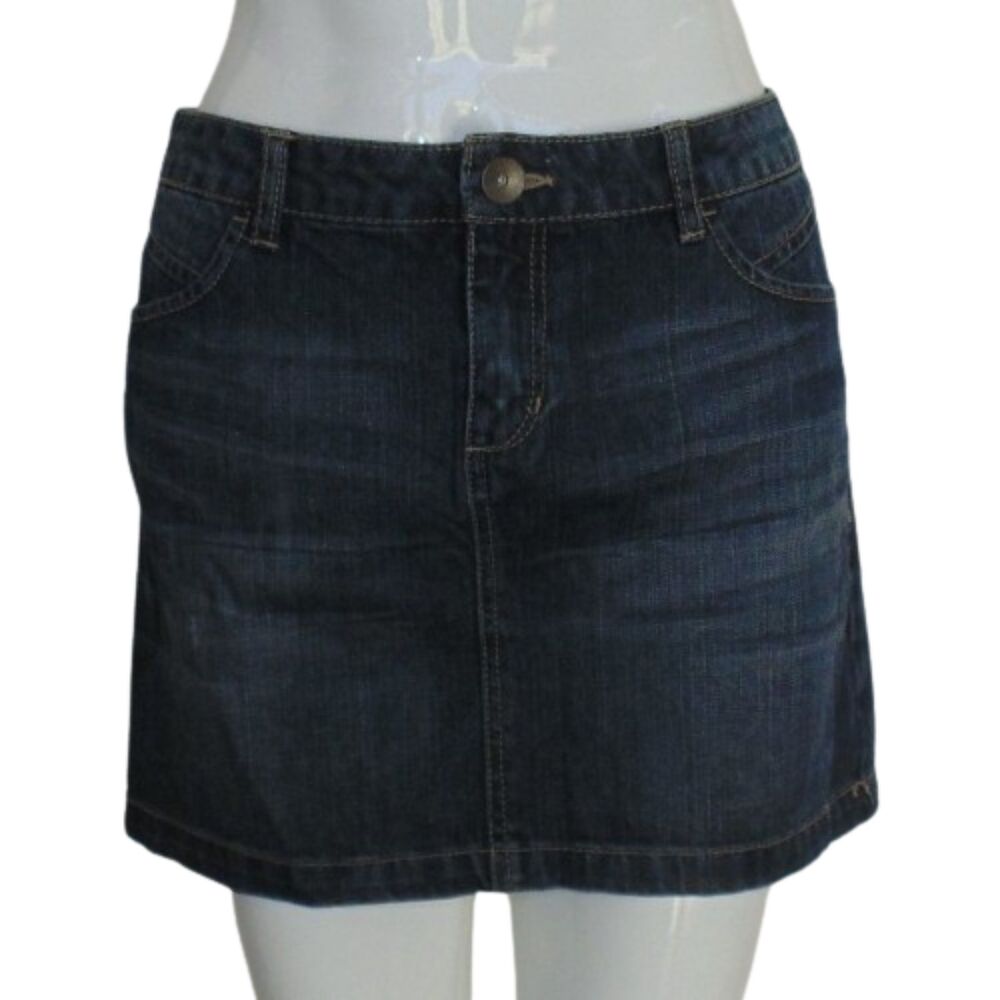 ROUTE 66 Denim Skirt, 32", Mini, Pockets! Zipper fly, Button waist, 100% Cotton - Picture 1 of 13